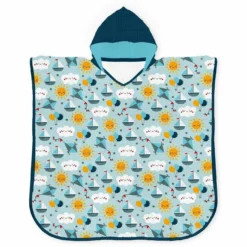 Musselin-Poncho, Maritim (Nähset)