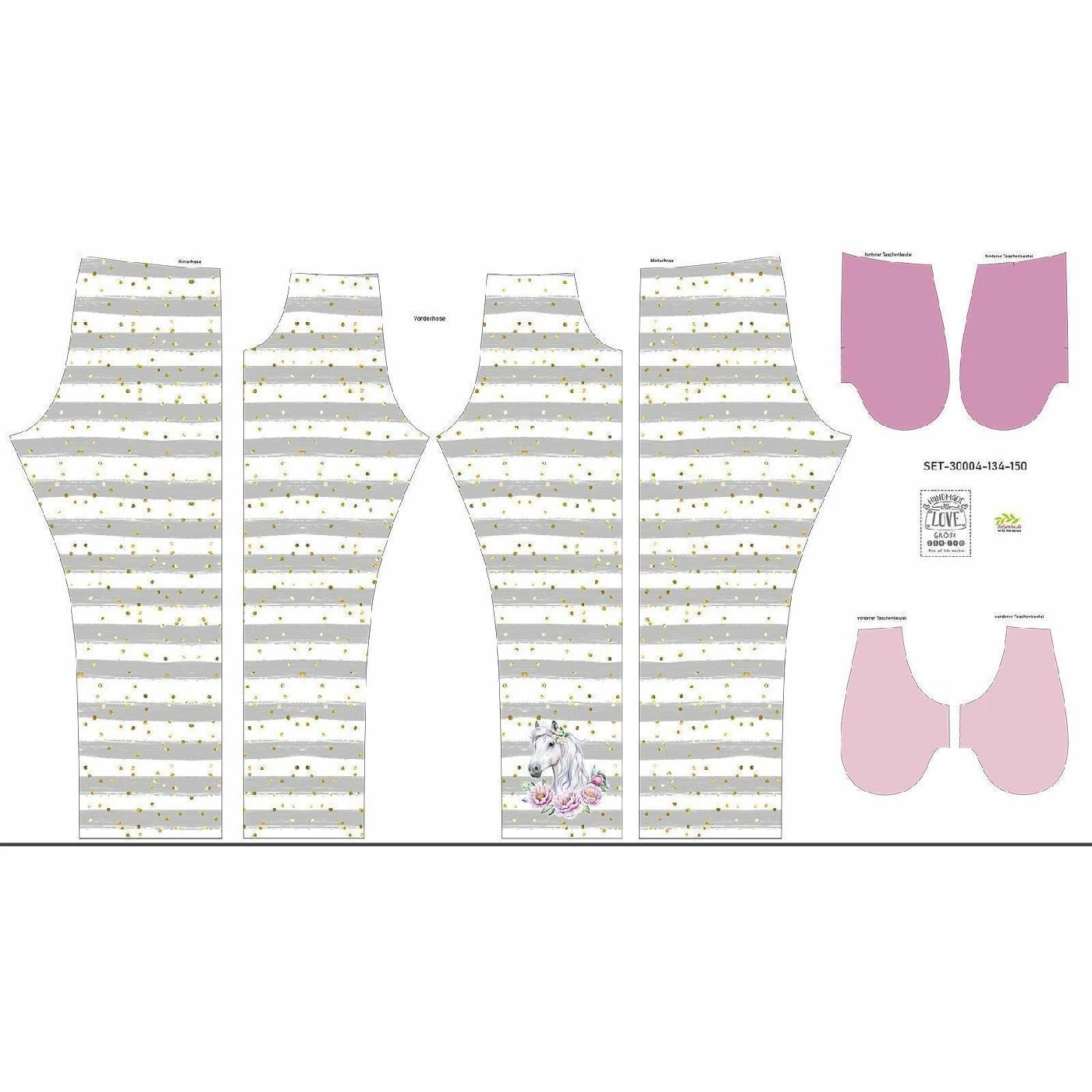 Nähset Jogginghose Pferd Mit Blume 3 Nähset Jogginghose Pferd Mit Blume – Bild 3