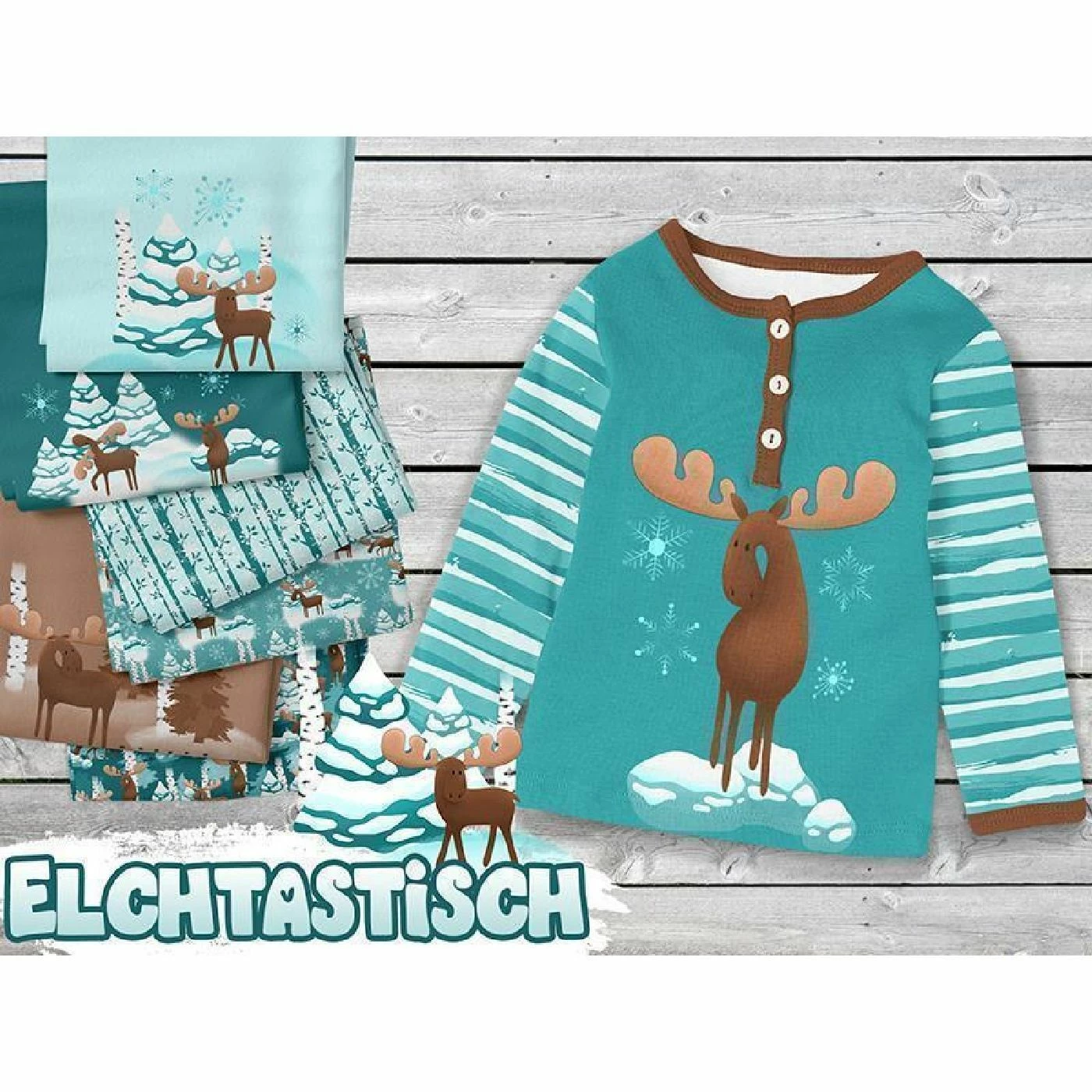 Nähset Kinder-Schürze Mit WUNSCHNAME, Elchtastisch, Inkl. Schnittmuster + Anleitung 3 Nähset Kinder-Schürze Mit WUNSCHNAME, Elchtastisch, Inkl. Schnittmuster + Anleitung – Bild 3