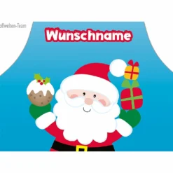 Nähset Kinder-Schürze Mit WUNSCHNAME, Weihnachtsmann, Inkl. Schnittmuster + Anleitung -Outlet STOFFWELTEN Store naehset kinder schuerze mit wunschname weihnachtsmann inkl schnittmuster anleitung3
