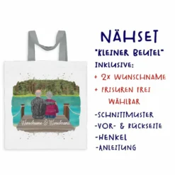 Nähset Tasche Oma & Opa Am See, Wunschnamen + Wunschfrisuren, Canvas