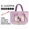 Nähset XL Shopper-Bag, Best Friends, Grundschulmädchen, Wunschnamen + Wunschfrisuren, Inkl. Schnittmuster