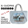 Nähset XL Shopper-Bag, Best Friends, Teenager, Wunschnamen + Wunschfrisuren, Inkl. Schnittmuster