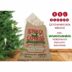Nähset XXL Riesen WUNSCHNAME Geschenke-Sack, Canvas