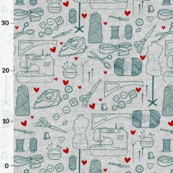 Nähzeugs Kombistoff (Life Is Short...), Sweat Grau Meliert