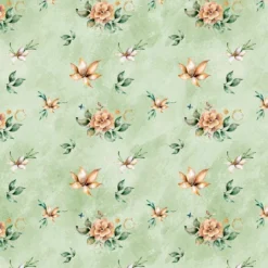 Once Upon A Time, Blumen Auf Grün, BIO-Jersey