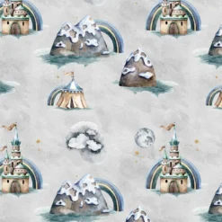 Once Upon A Time, Burgen Auf Grau, BIO-Jersey