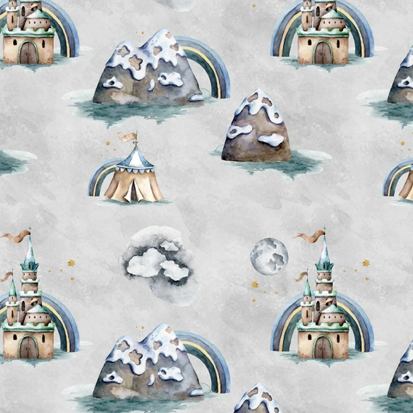 Once Upon A Time, Burgen Auf Grau, BIO-Jersey 1 Once Upon A Time, Burgen Auf Grau, BIO-Jersey