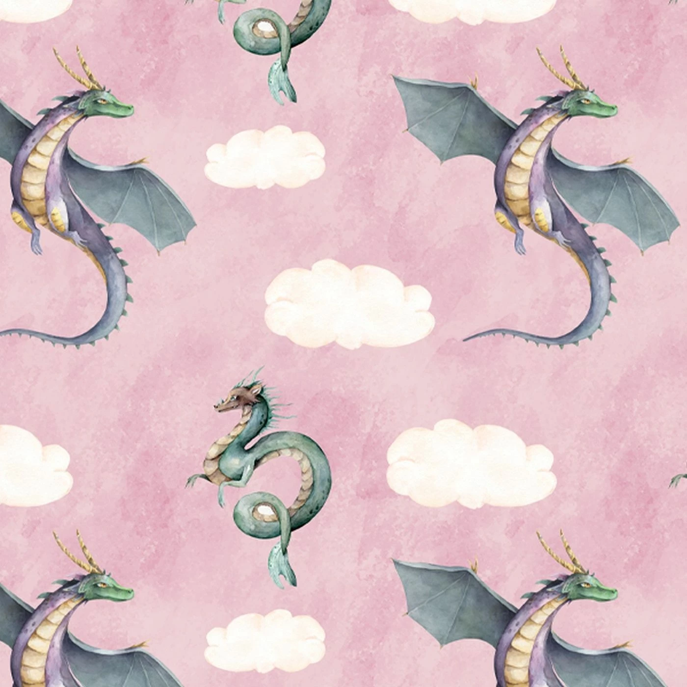 Once Upon A Time, Drachen Auf Rosa, BIO-Jersey 1 Once Upon A Time, Drachen Auf Rosa, BIO-Jersey