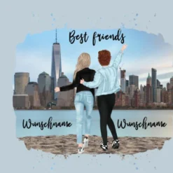 Panel Best Friends, Teenager, Wunschnamen + Wunschfrisuren, Bio-Jersey