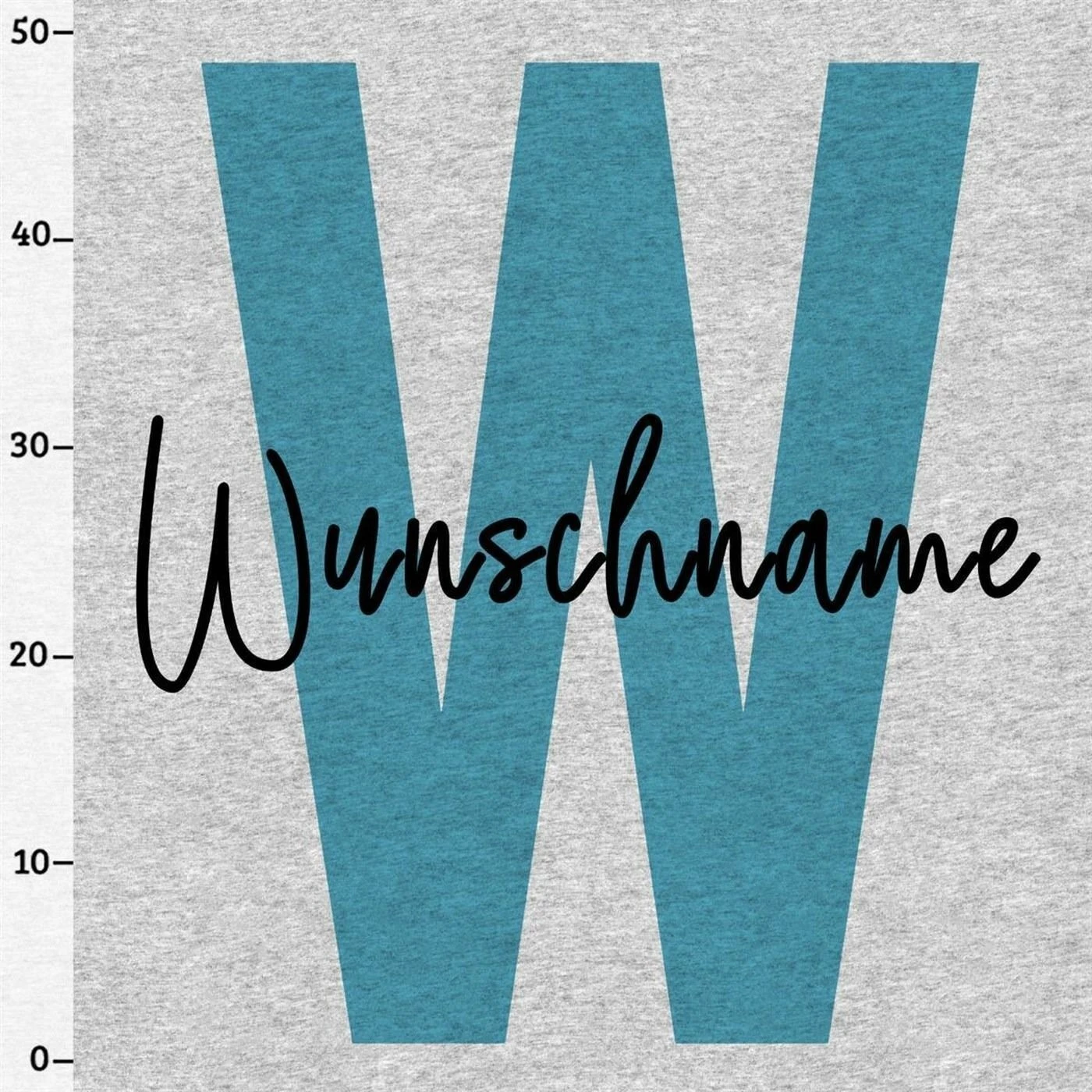 PANEL Inkl. Kombistoff Buchstabe "Türkis", Sweat Grau Meliert 2 PANEL Inkl. Kombistoff Buchstabe "Türkis", Sweat Grau Meliert – Bild 2