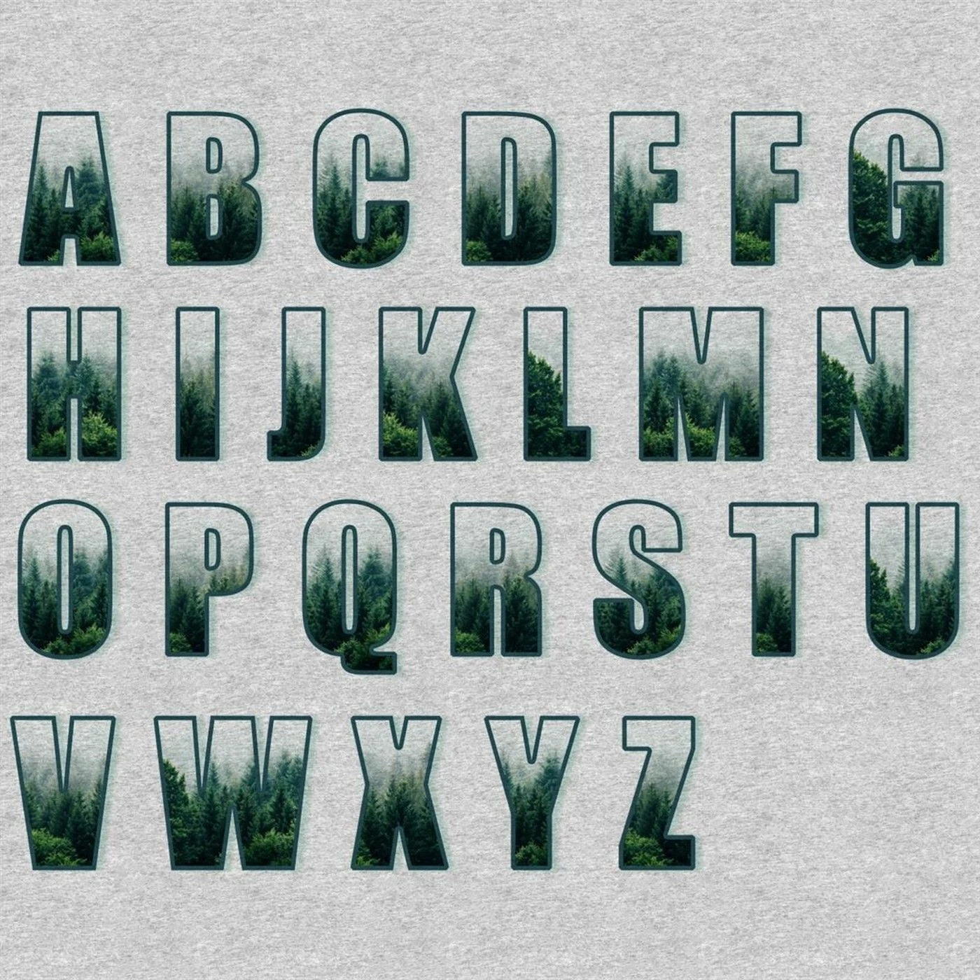 PANEL Inkl. Kombistoff Buchstabe "Wald", Sweat Grau Meliert 2 PANEL Inkl. Kombistoff Buchstabe "Wald", Sweat Grau Meliert – Bild 2