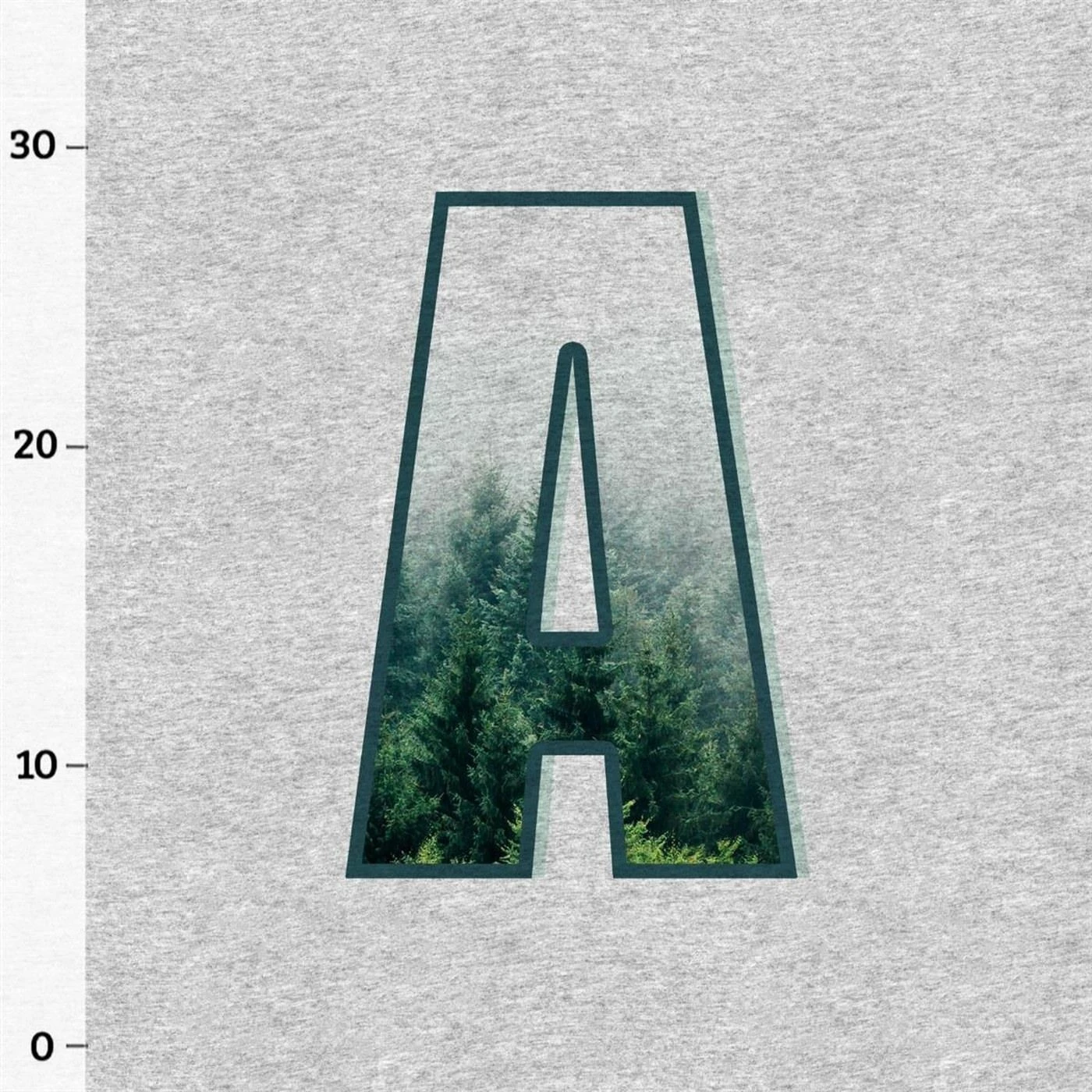 PANEL Inkl. Kombistoff Buchstabe "Wald", Sweat Grau Meliert 3 PANEL Inkl. Kombistoff Buchstabe "Wald", Sweat Grau Meliert – Bild 3