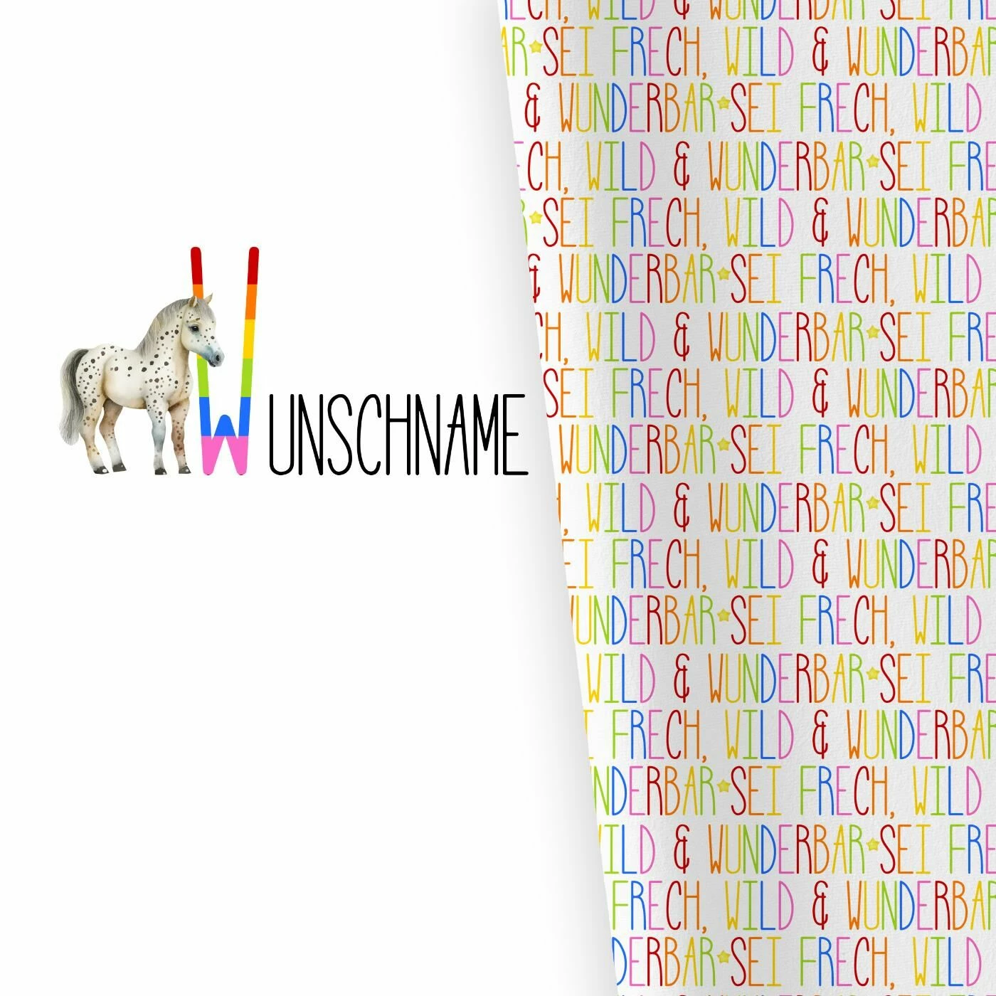PANEL Inkl. Kombistoff Wunschname "Einhorn", Jersey 1 PANEL Inkl. Kombistoff Wunschname "Einhorn", Jersey