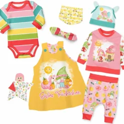 Puppenkleidung SET 8 Tlg. "Mädchen" Süßes Früchtchen (Nähset)