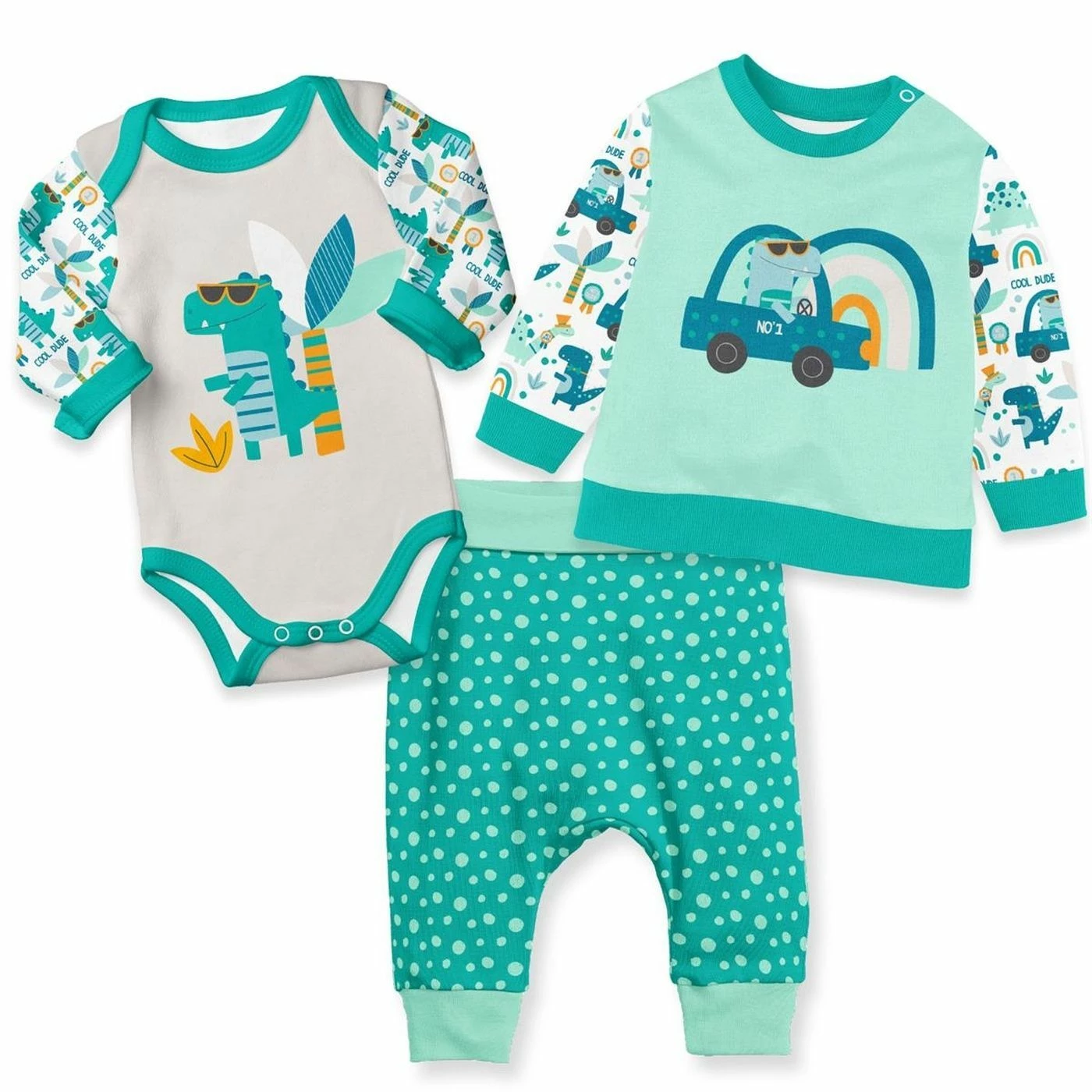 Puppenkleidung SET 8 Tlg. "Unisex" Dino (Nähset) 3 Puppenkleidung SET 8 Tlg. "Unisex" Dino (Nähset) – Bild 3