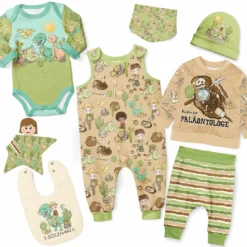 Puppenkleidung SET 8 Tlg. "Unisex" Dinoforscher (Nähset)