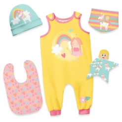 Puppenkleidung SET 8 Tlg. "Unisex" Einhorn (Nähset) -Outlet STOFFWELTEN Store puppenkleidung set 8 tlg unisex einhorn naehset4