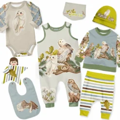 Puppenkleidung SET 8 Tlg. "Unisex" Eulen (Nähset)