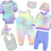 Puppenkleidung SET 8 Tlg. "Unisex" Holo Glitter (Nähset)