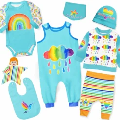 Puppenkleidung SET 8 Tlg. "Unisex" Rainbow Boy (Nähset)