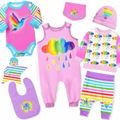 Puppenkleidung SET 8 Tlg. "Unisex" Rainbow Girl (Nähset)
