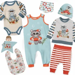 Puppenkleidung SET 8 Tlg. "Unisex" Sea Friends (Nähset)