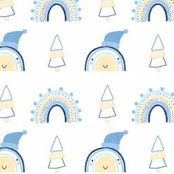 Regenbogen Blau Auf Hochwertiger, Super Weicher, ägyptischer Baumwolle, Weihnachten