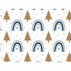 Regenbogen Blau Gold, BIO-Jersey, Weihnachten