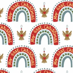 Regenbogen First Christmas Auf Hochwertiger, Super Weicher, ägyptischer Baumwolle, Weihnachten