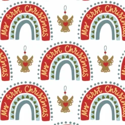 Regenbogen First Christmas, Bio-Sommersweat, Weihnachten