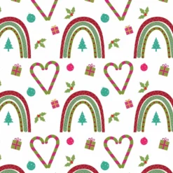 Regenbogen Herz Auf Hochwertiger, Super Weicher, ägyptischer Baumwolle, Weihnachten