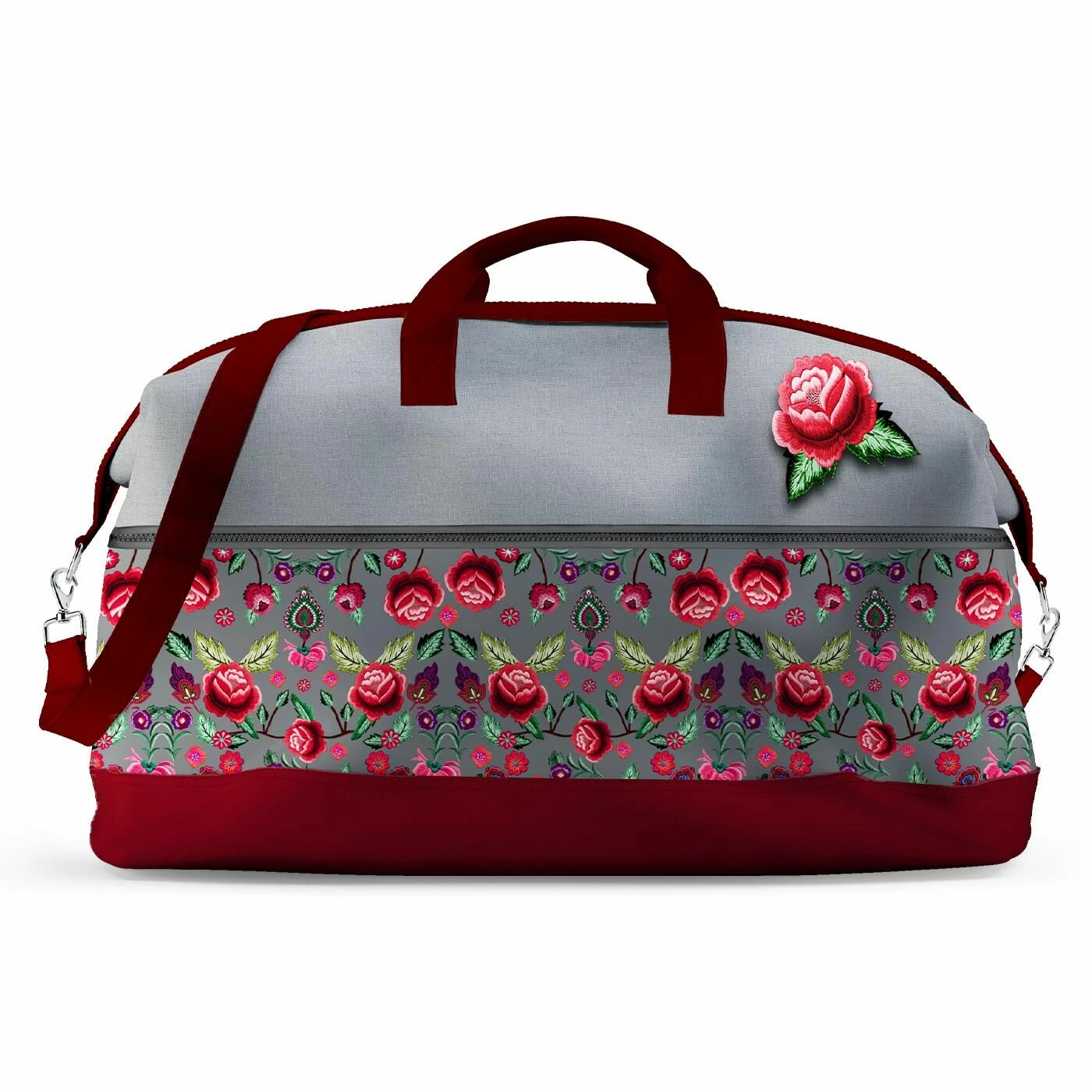 Reisetasche, Blumen Strickoptik (Nähset) 1 Reisetasche, Blumen Strickoptik (Nähset)