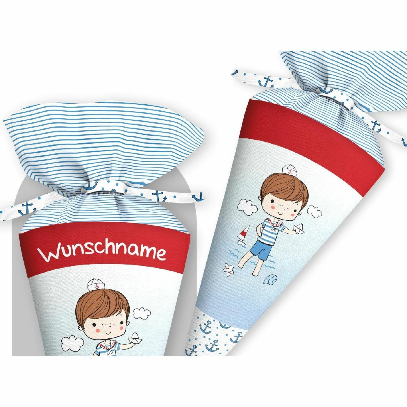 Schultüte Ahoi Kleiner Junge, Nähset Mit Rohling 1 Schultüte Ahoi Kleiner Junge, Nähset Mit Rohling