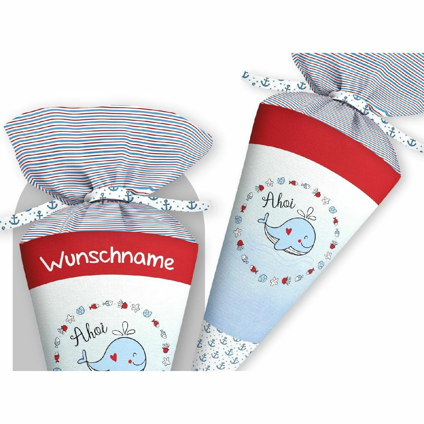 Schultüte Ahoi Wal, Nähset Mit Rohling 1 Schultüte Ahoi Wal, Nähset Mit Rohling