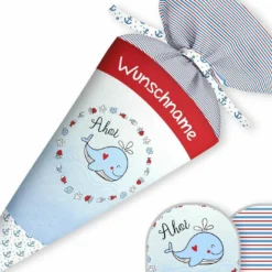 Schultüte Ahoi Wal, Nähset Mit Rohling 5 Schultüte Ahoi Wal, Nähset Mit Rohling -Outlet STOFFWELTEN Store schultuete ahoi wal naehset mit rohling 13
