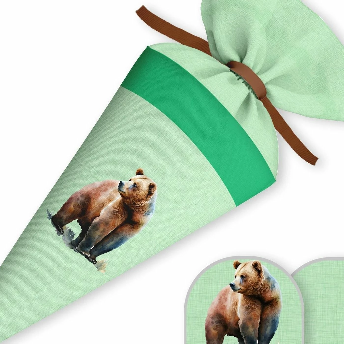 Schultüte Bär, Nähset Mit Rohling 2 Schultüte Bär, Nähset Mit Rohling – Bild 2