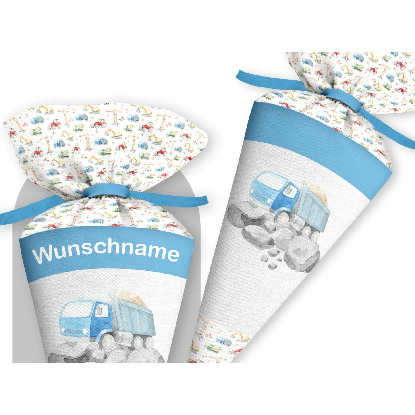 Schultüte Baufahrzeug, Nähset Mit Rohling 1 Schultüte Baufahrzeug, Nähset Mit Rohling