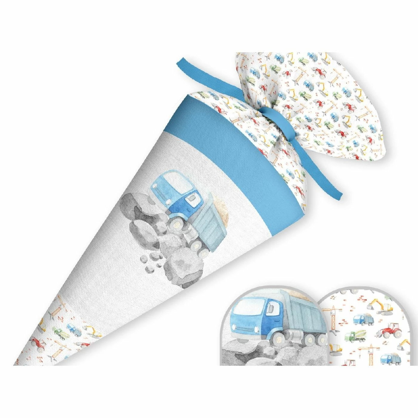 Schultüte Baufahrzeug, Nähset Mit Rohling 2 Schultüte Baufahrzeug, Nähset Mit Rohling – Bild 2