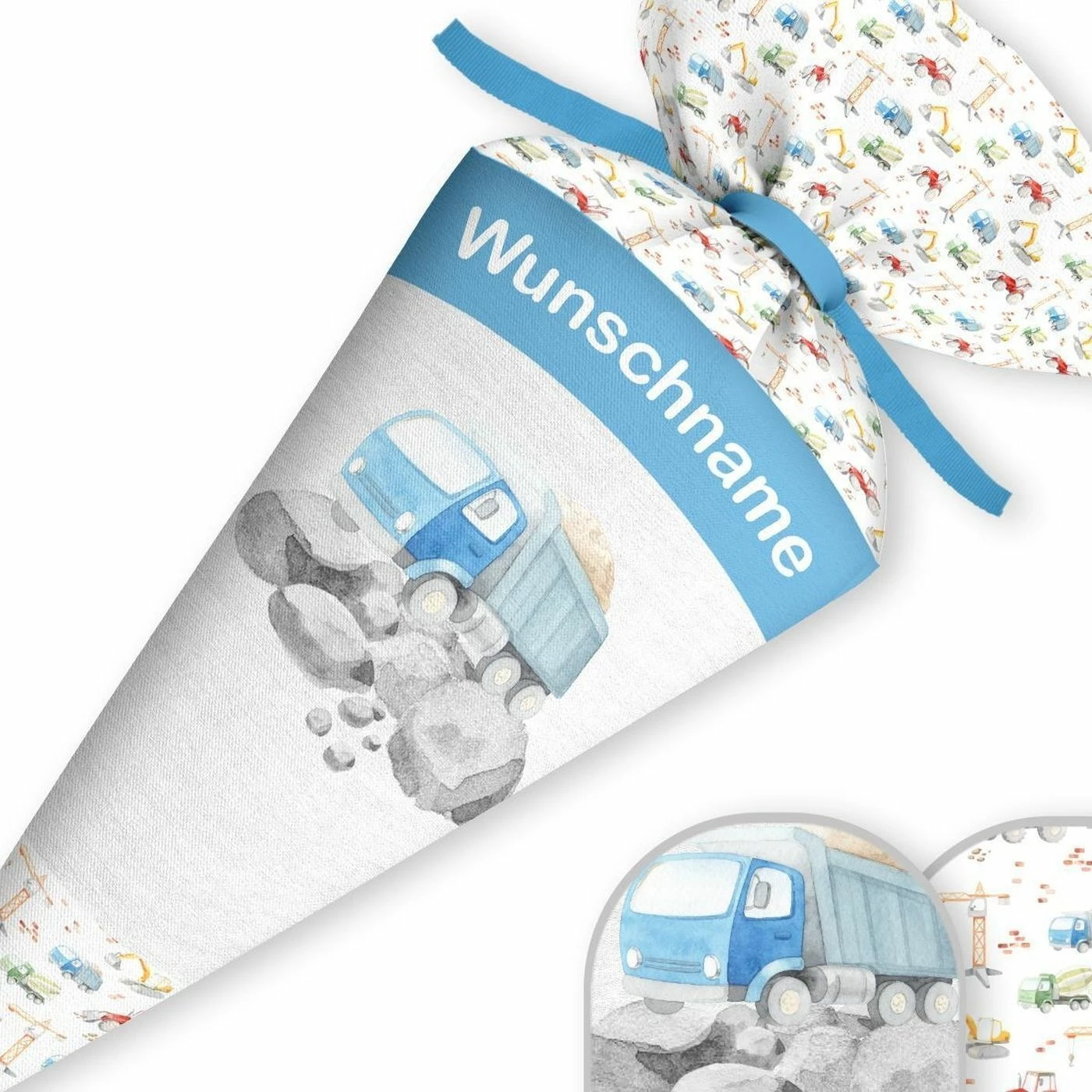 Schultüte Baufahrzeug, Nähset Mit Rohling 3 Schultüte Baufahrzeug, Nähset Mit Rohling – Bild 3