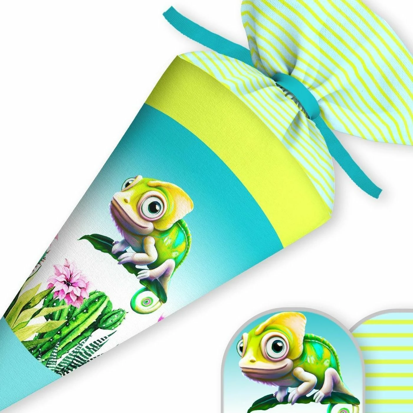 Schultüte Chamäleon, Nähset Mit Rohling 2 Schultüte Chamäleon, Nähset Mit Rohling – Bild 2