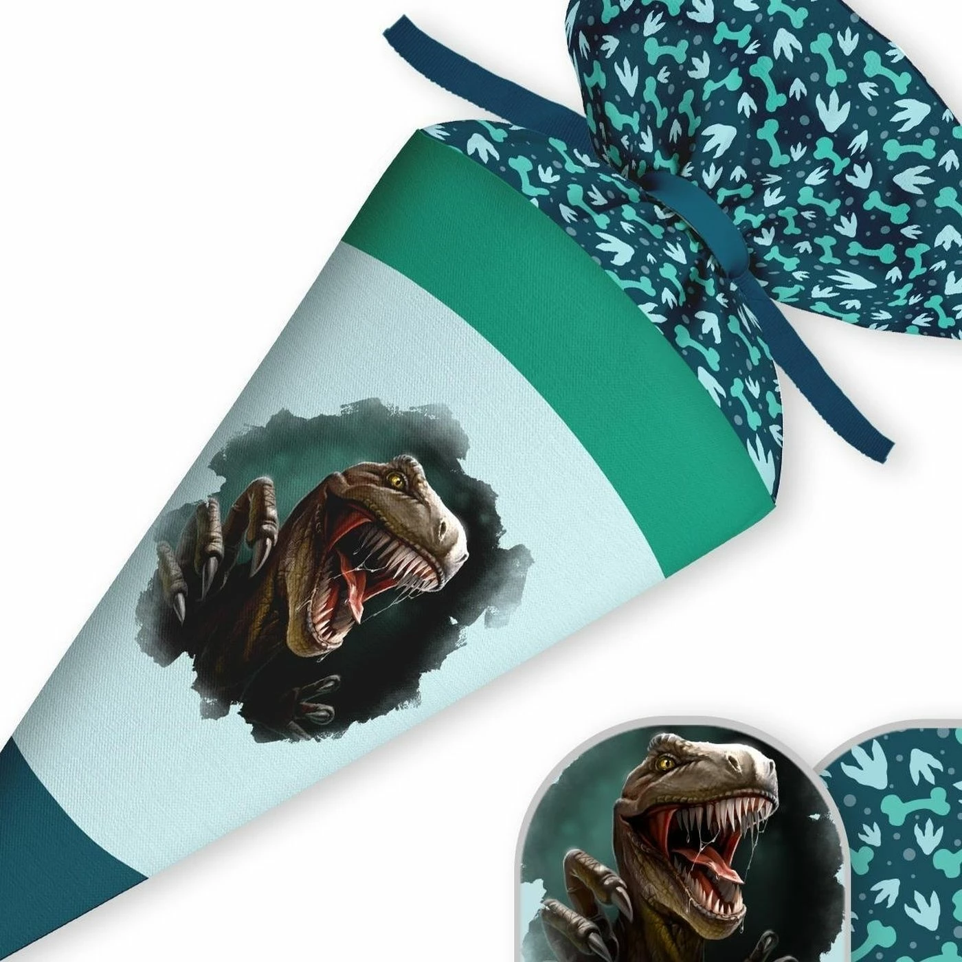 Schultüte Dino, Nähset Mit Rohling 2 Schultüte Dino, Nähset Mit Rohling – Bild 2