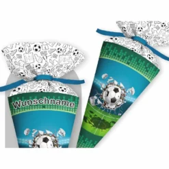 Schultüte Fussballfeld, Nähset Mit Rohling