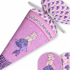 Schultüte Glitzer Meerjungfrau, Nähset Mit Rohling -Outlet STOFFWELTEN Store schultuete glitzer meerjungfrau naehset mit rohling 13
