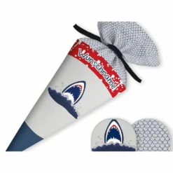 Schultüte Hai, Nähset Mit Rohling -Outlet STOFFWELTEN Store schultuete hai naehset mit rohling 13