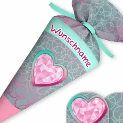 Schultüte Herz Grafisch, Nähset Mit Rohling -Outlet STOFFWELTEN Store schultuete herz grafisch naehset mit rohling 13