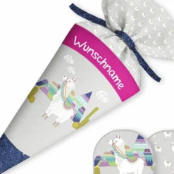 Schultüte Lama, Nähset Mit Rohling -Outlet STOFFWELTEN Store schultuete lama naehset mit rohling 13