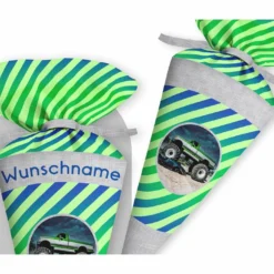 Schultüte Monstertruck & Streifen, Nähset Mit Rohling