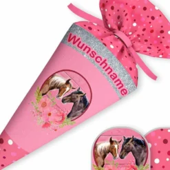 Schultüte Pferde & Blumen, Nähset Mit Rohling -Outlet STOFFWELTEN Store schultuete pferde blumen naehset mit rohling 13