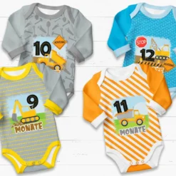 *SET* Bio-Jersey MONATS- Panel 1-12 Monate, Baustelle -Outlet STOFFWELTEN Store set bio jersey monats panel 1 12 monate baustelle4